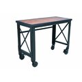 Duramax 46 In. x 24 In. Rolling Industrial Worktable Desk with solid wood top 68023